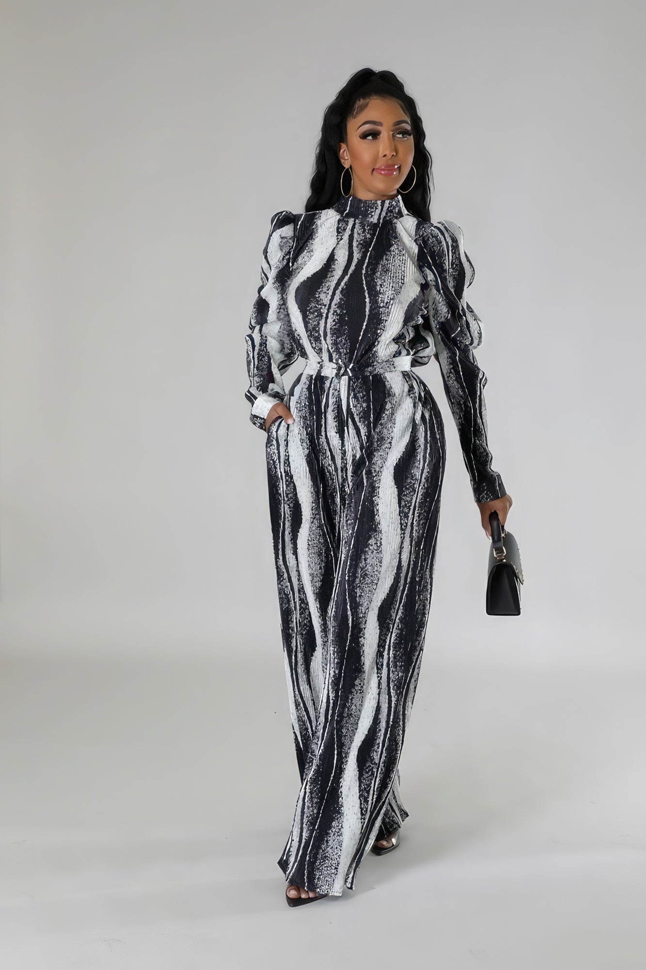 Ruffle Non-stretch Two-piece Set
