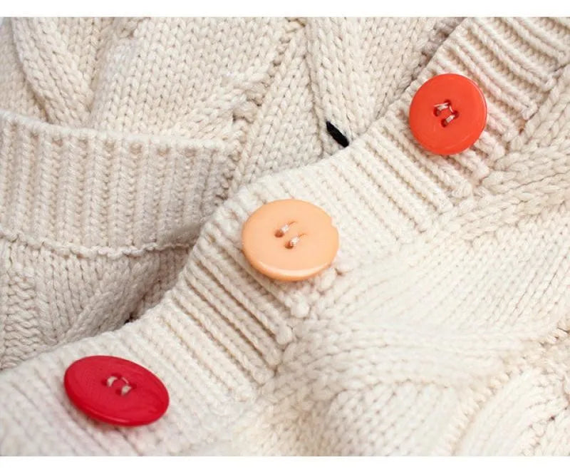 Letter Embroidery Loose V-Neck Cardigan