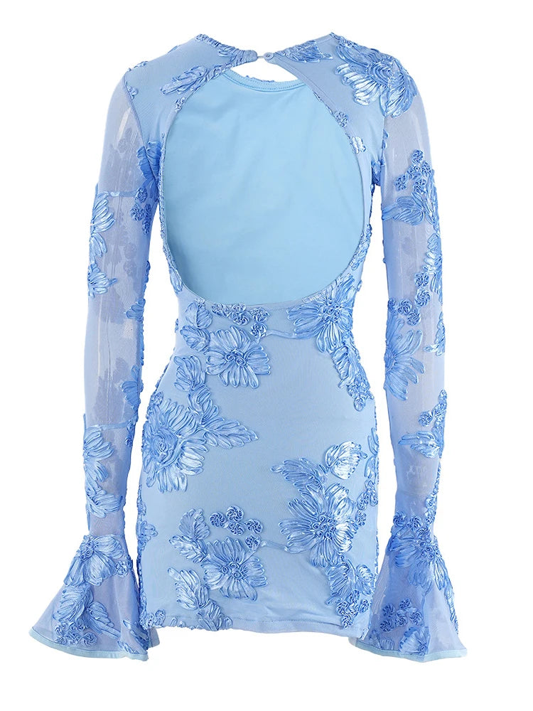 Floral Backless Mini Dress