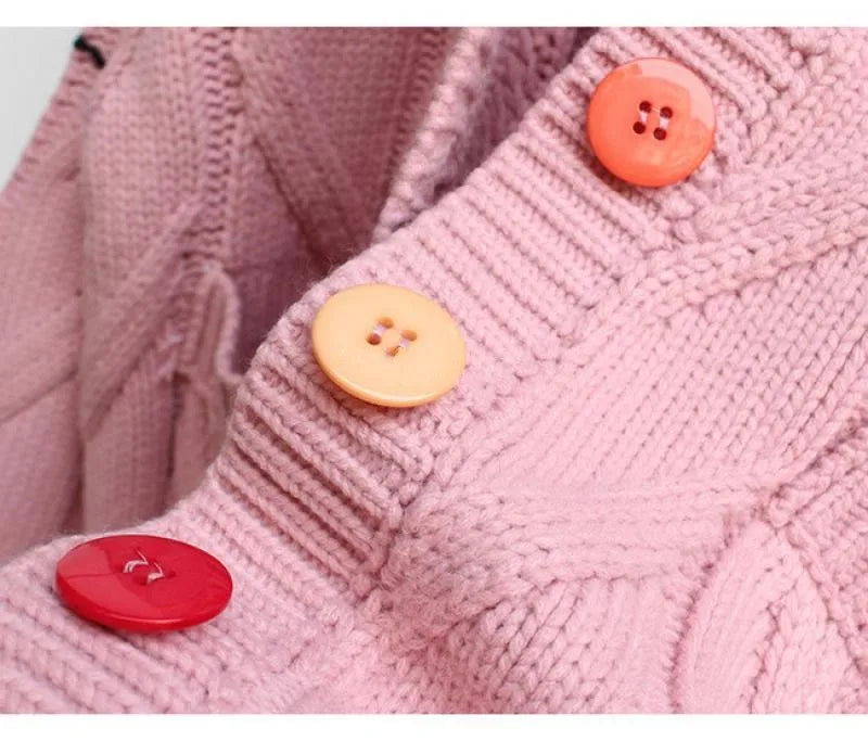 Letter Embroidery Loose V-Neck Cardigan