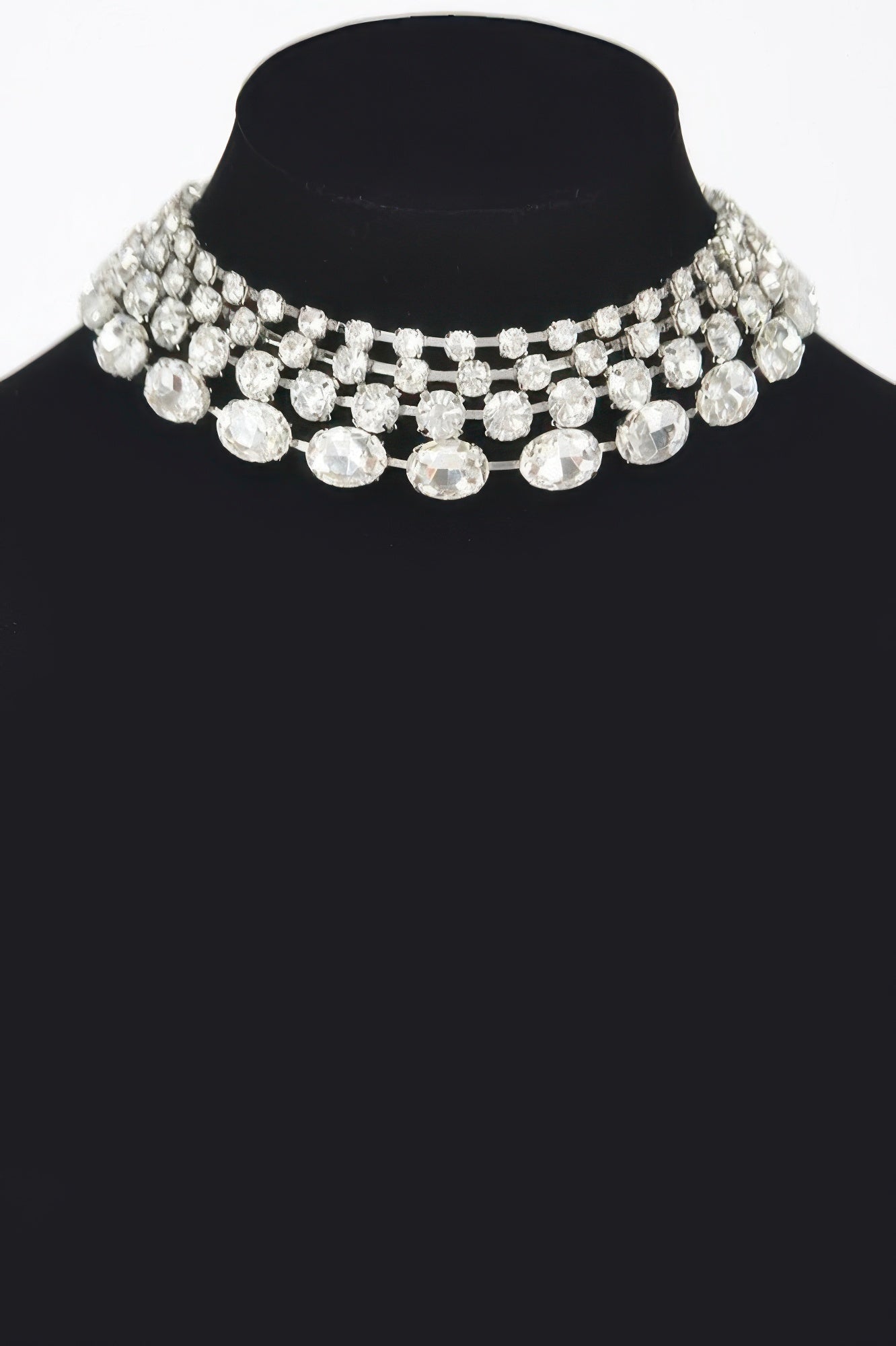 Multi Rhinestone Layered Necklace.
