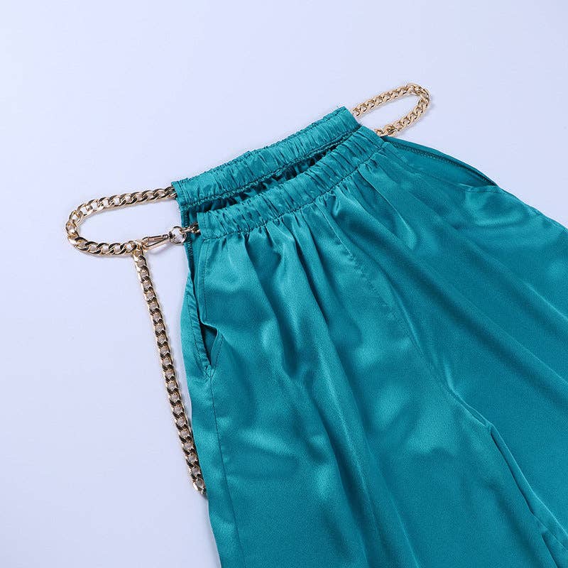 Sexy Halter Vest Crop top And Wide Leg Pants two-piece Suit
