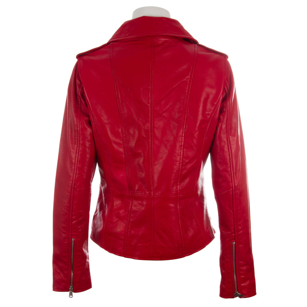 AGSM Women's Biker Jacket - Red.