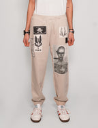 Multi-patch Jogger Pants in Ecru.
