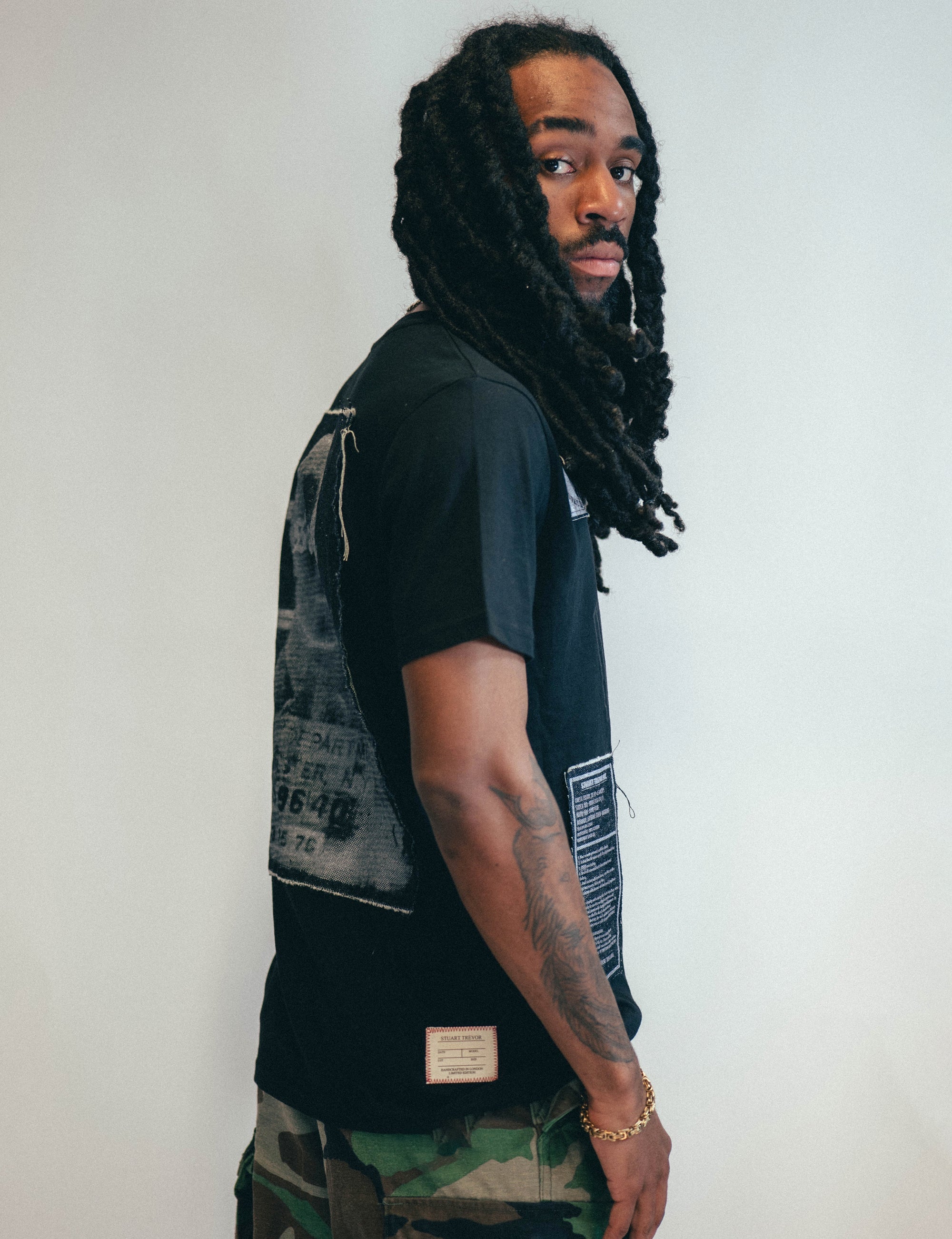 ST Patched Logo T-Shirt in Black.