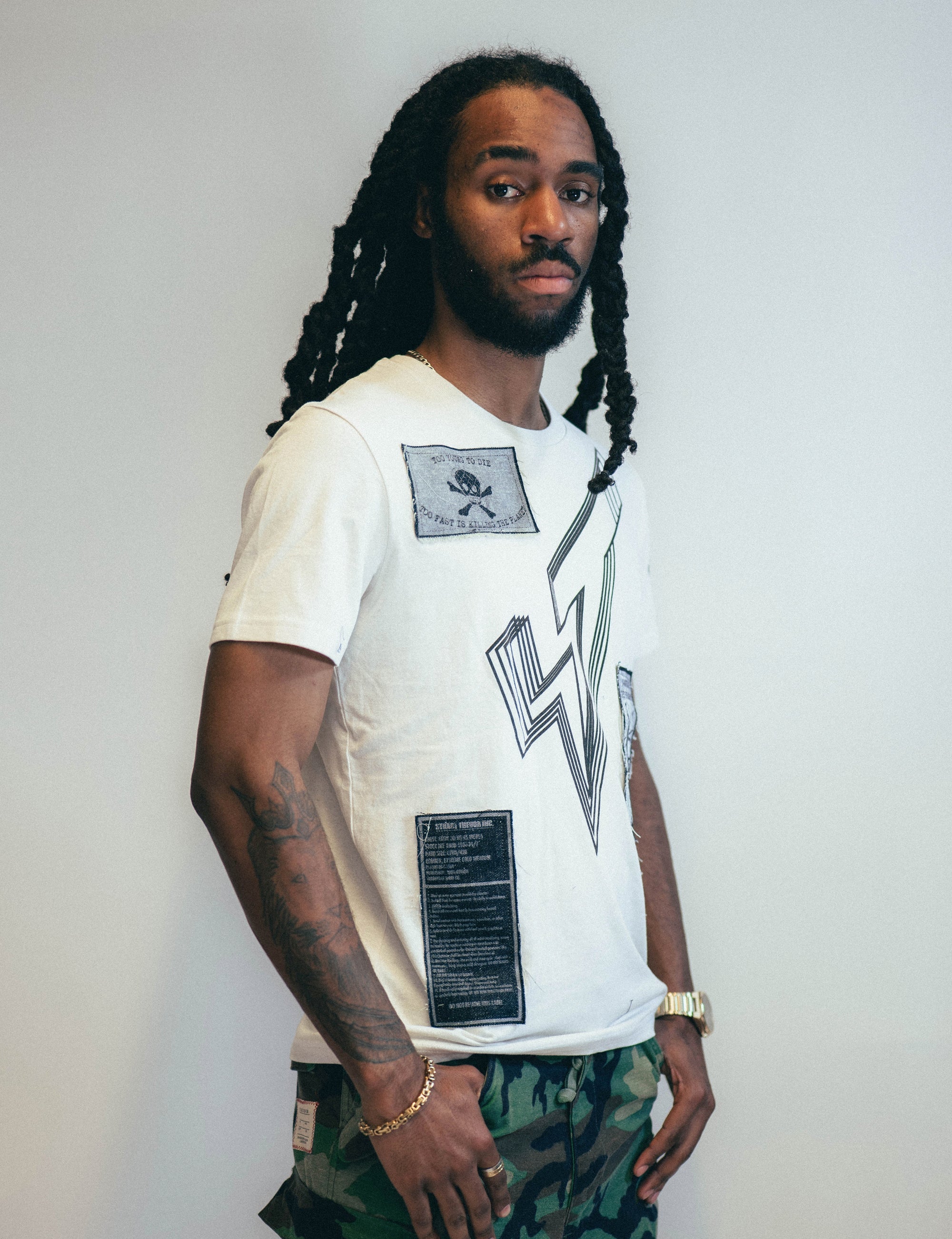 ST Patched Logo T-Shirt in Ecru.