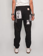 Multi-Patch Jogger Pants in Black.