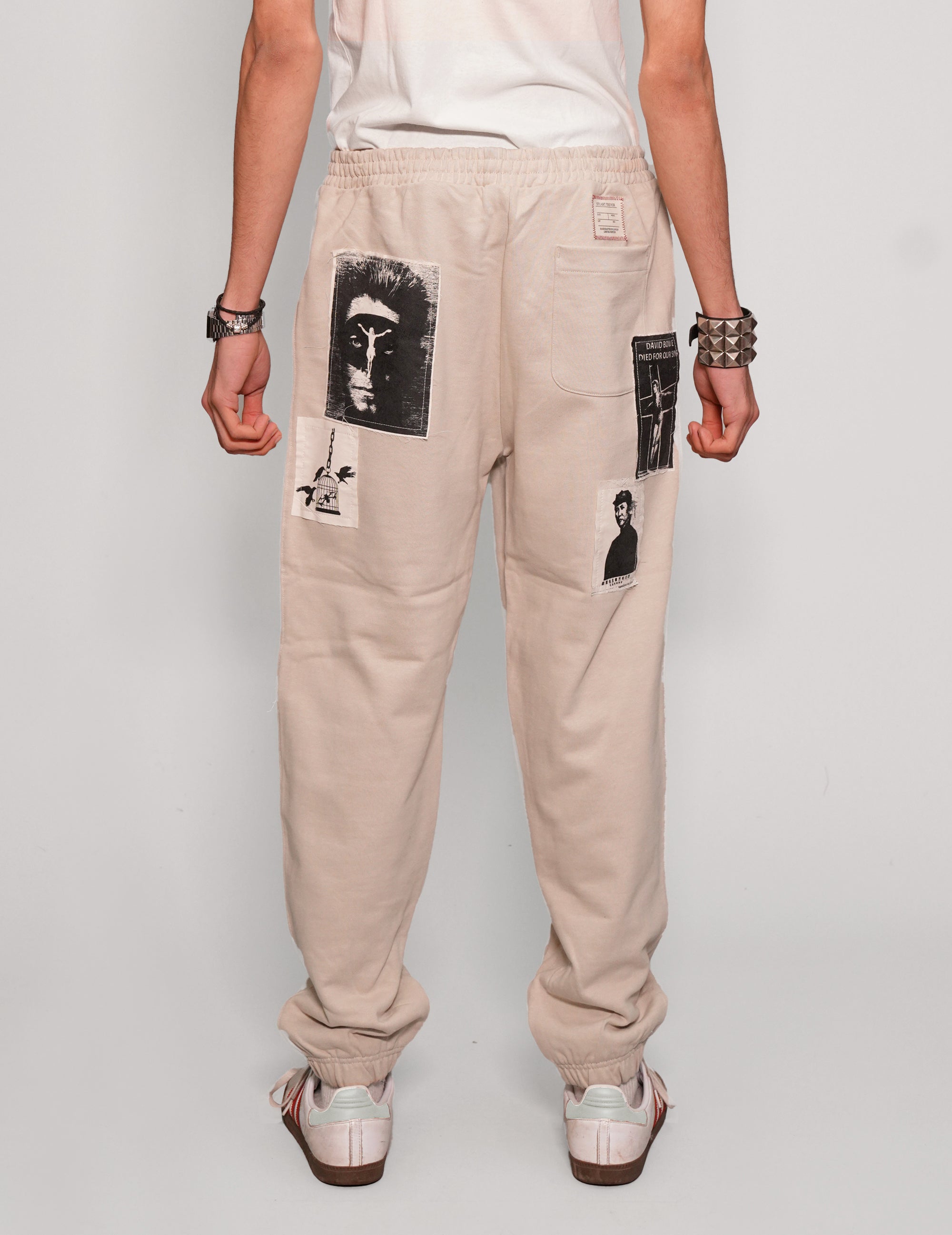 Multi-patch Jogger Pants in Ecru.
