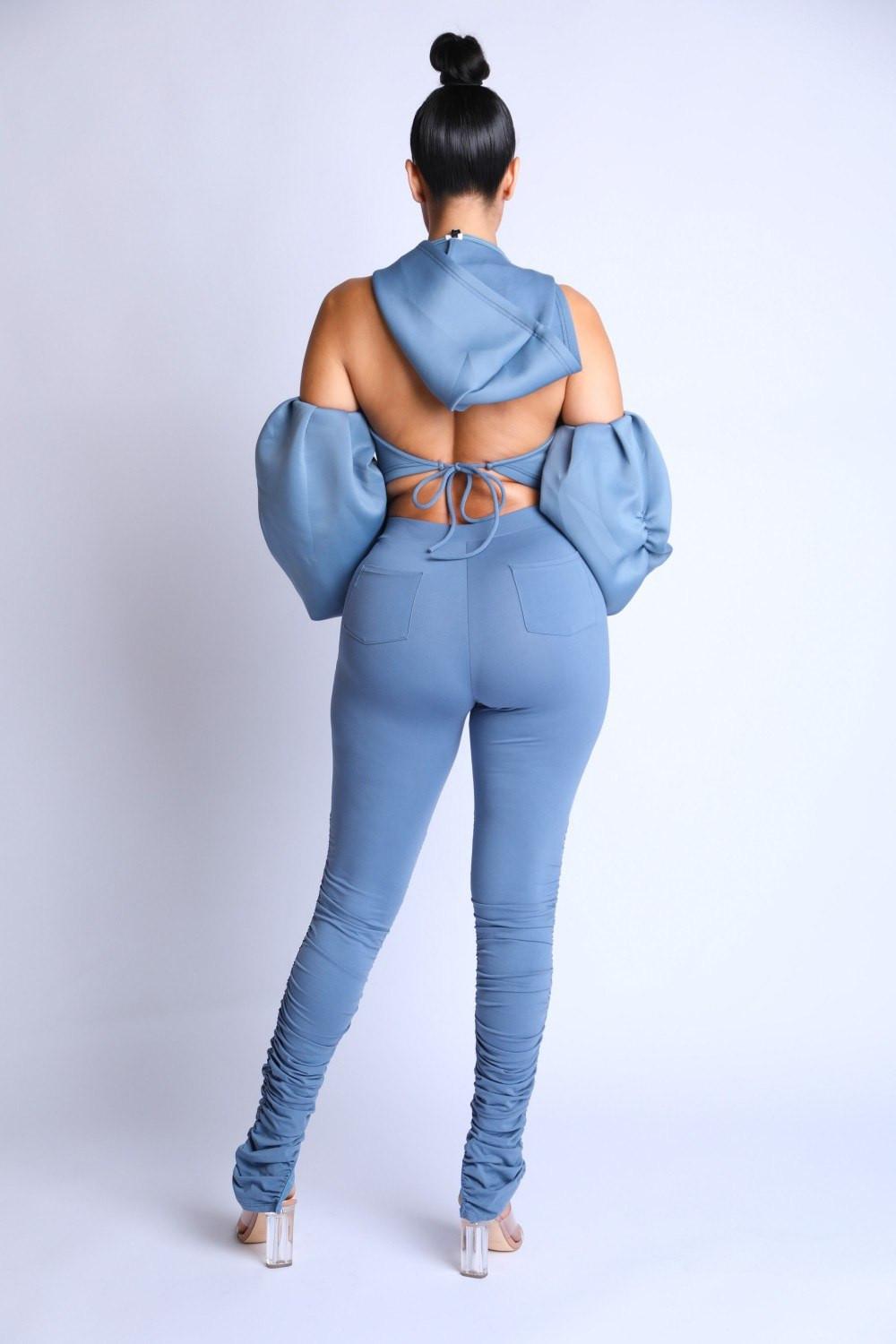 Puff Sleeve Hoodie Set.