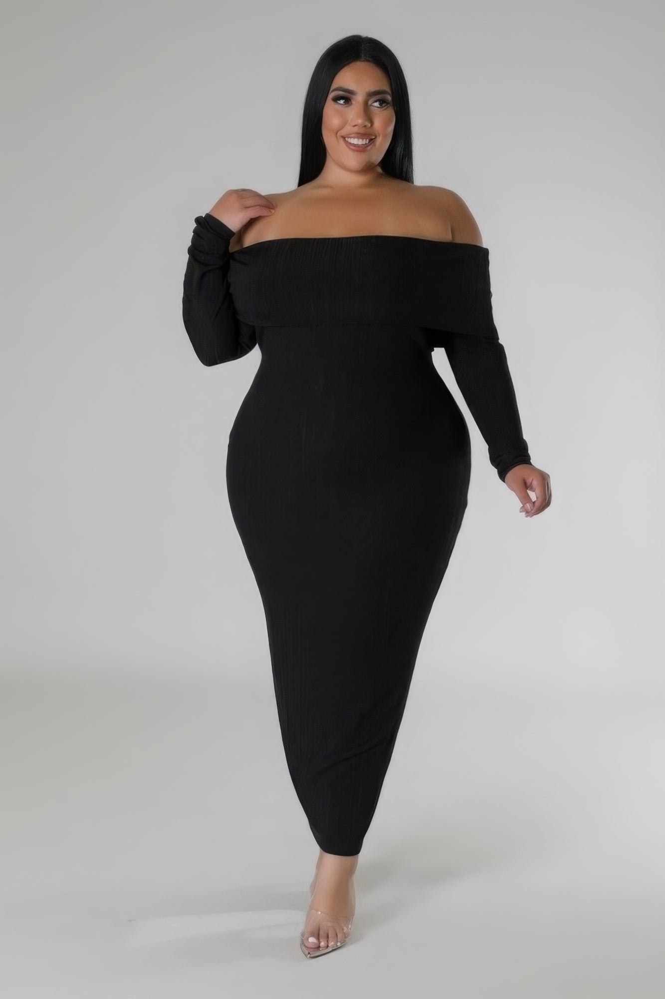 Off Shoulders Stretch Dress.