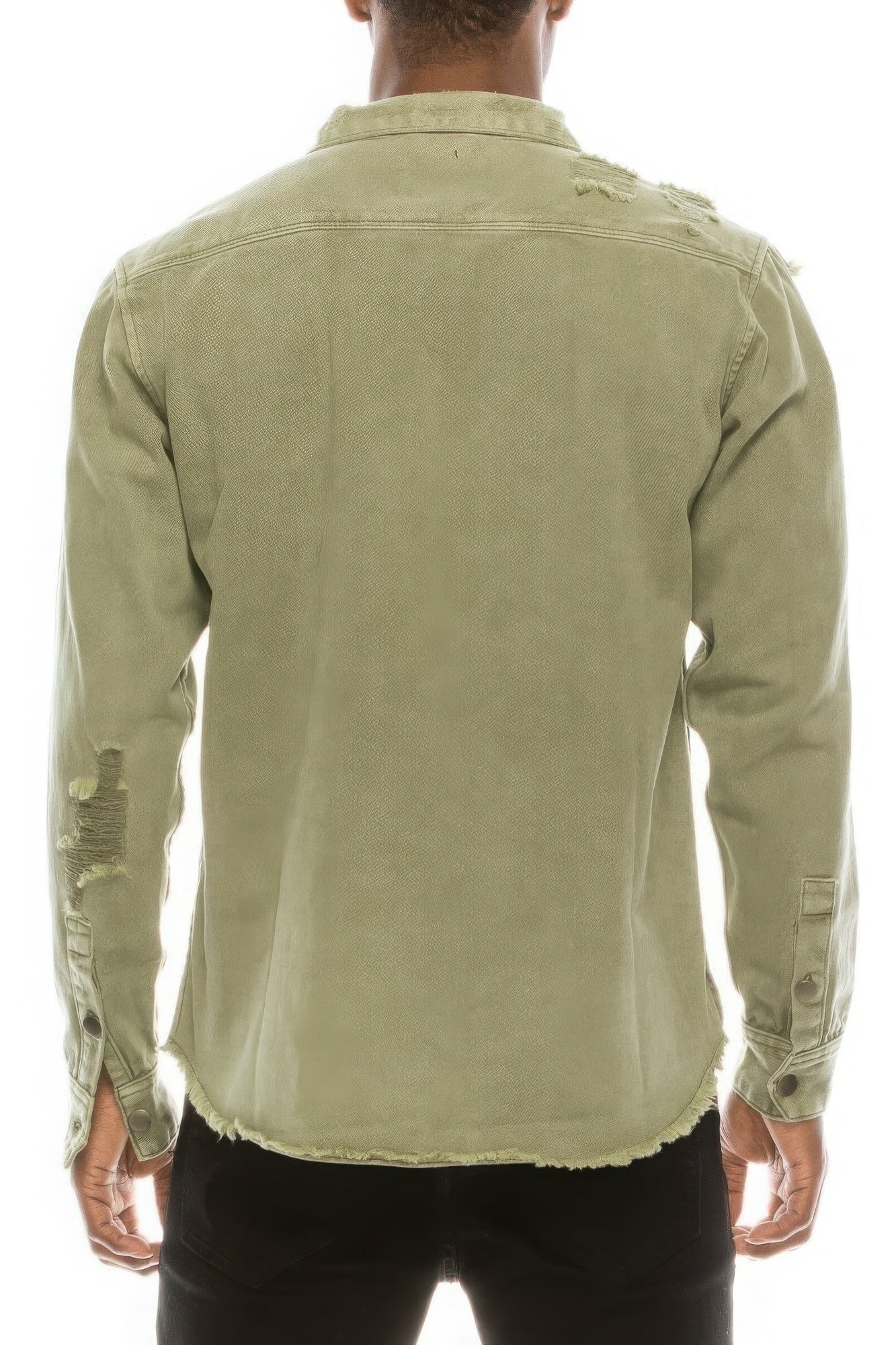 Men's Ripped Denim Overshirt.