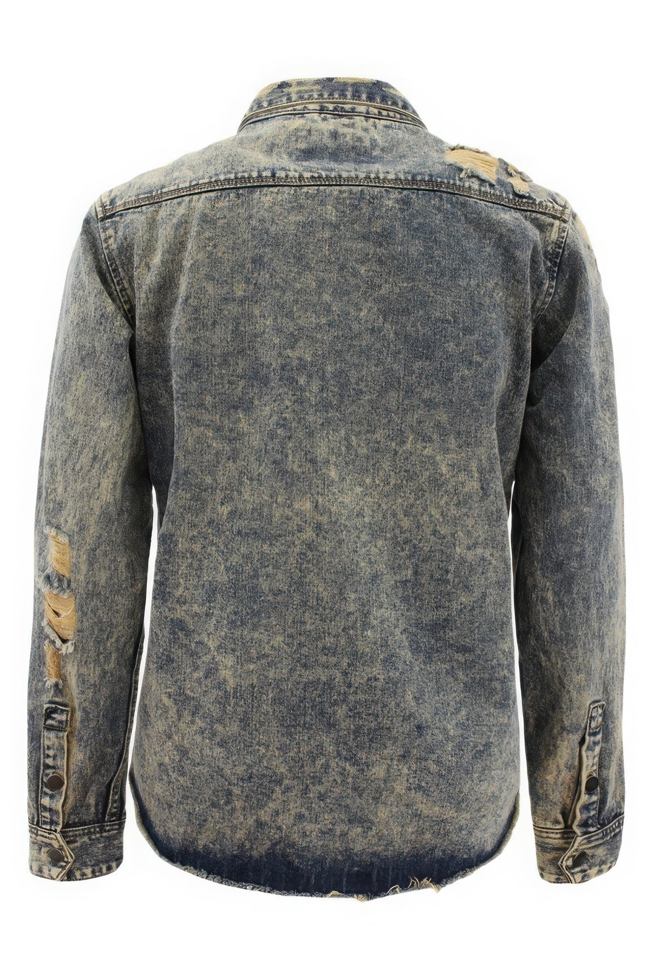 Men's Ripped Denim Overshirt.