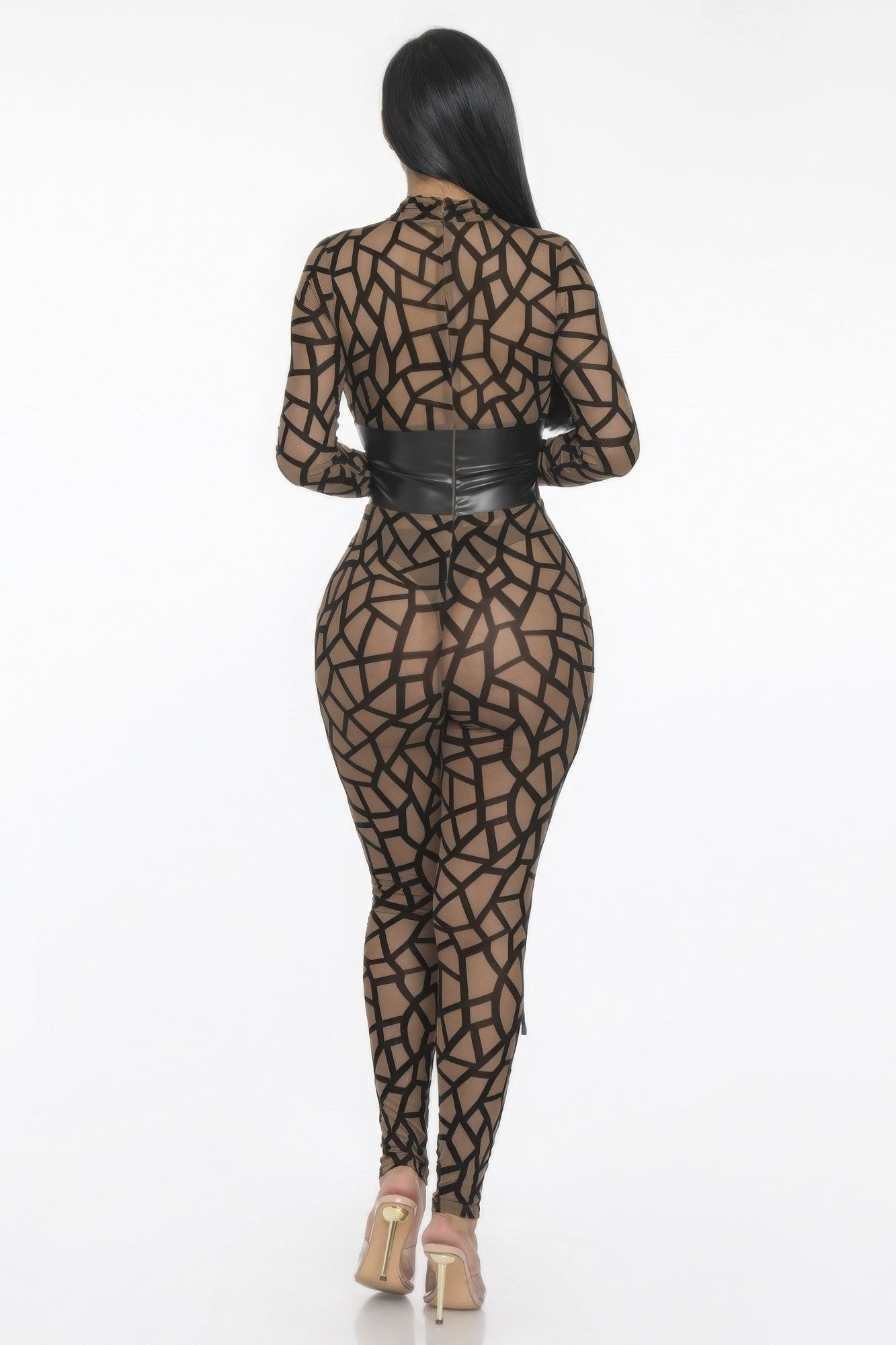 Geometric Printed Jersey Jumpsuit.