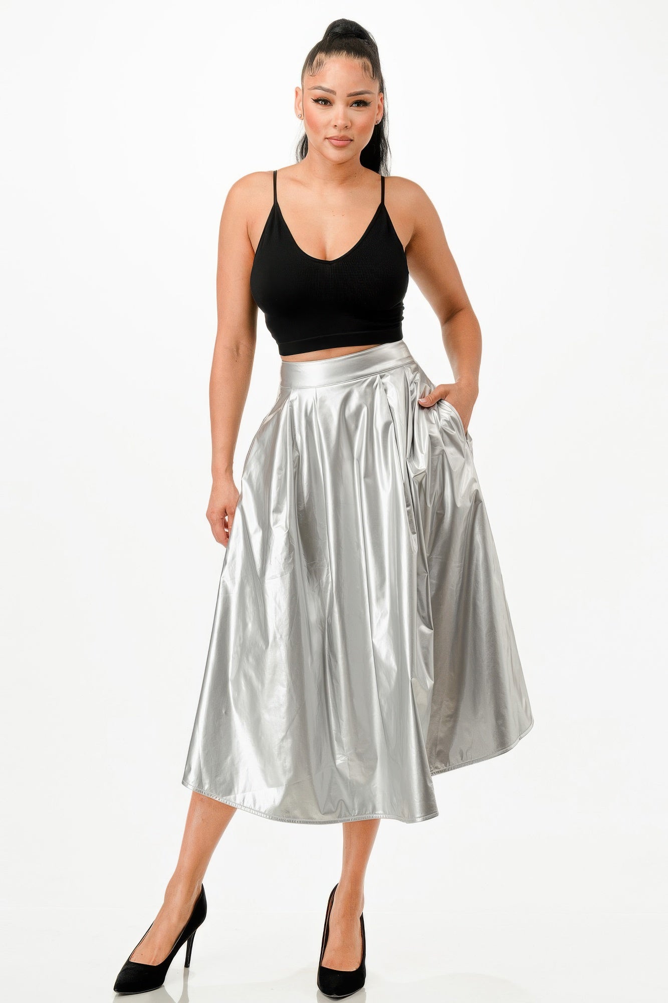 Midi Skirt With Pockets.
