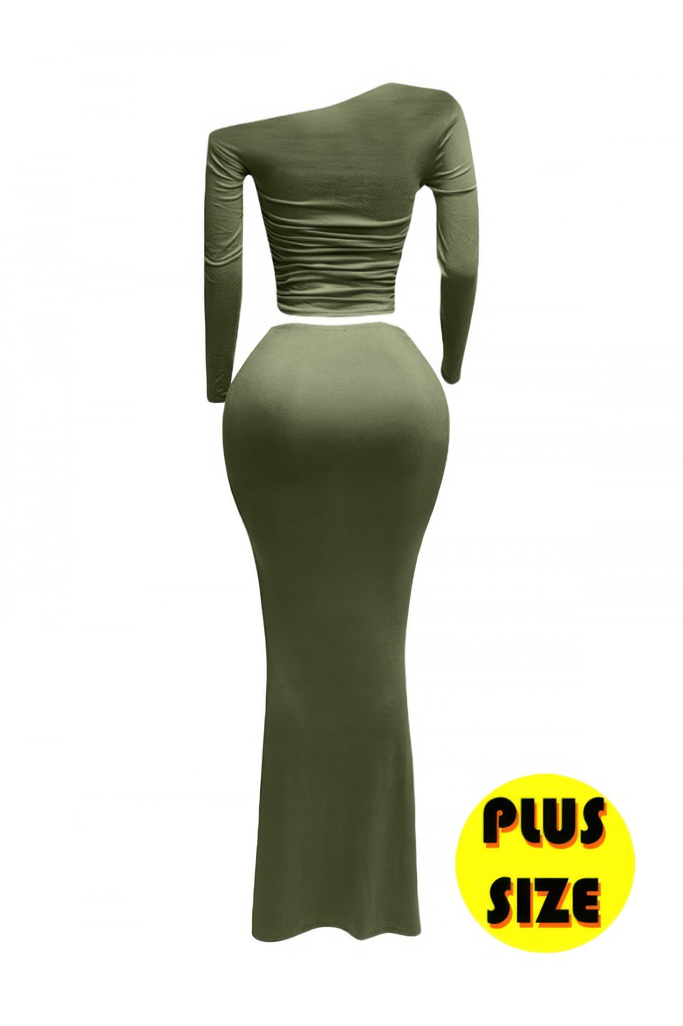 Plus Size One Side Off Shoulder Top & Skirt Set.