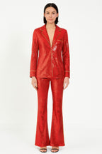 Sequin Collared Two Piece Set.