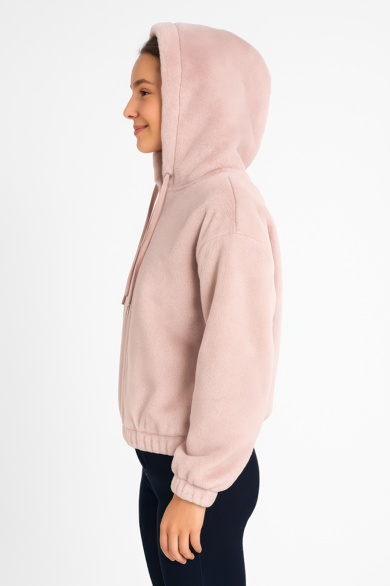 Plush Zip-Up Hooded Jacket.