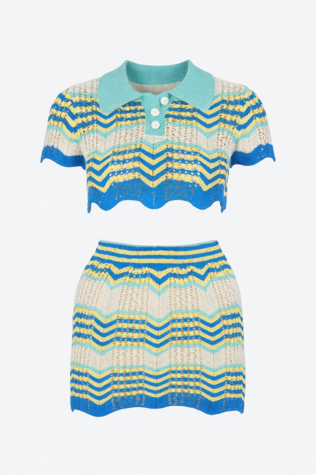 Zig Zag Crochet Two Piece Set.