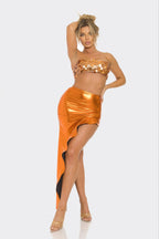 Metallic Sequin Crop Top & Skirt Set.