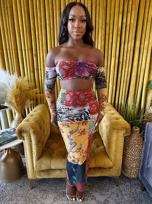 Elegant Wild Muse two piece set exuding luxury and sophistication for upscale fashion statements