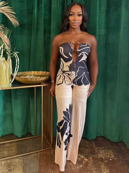 Midnight Bloom Halter Jumpsuit.