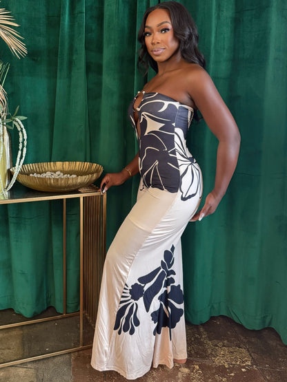 Midnight Bloom Halter Jumpsuit.