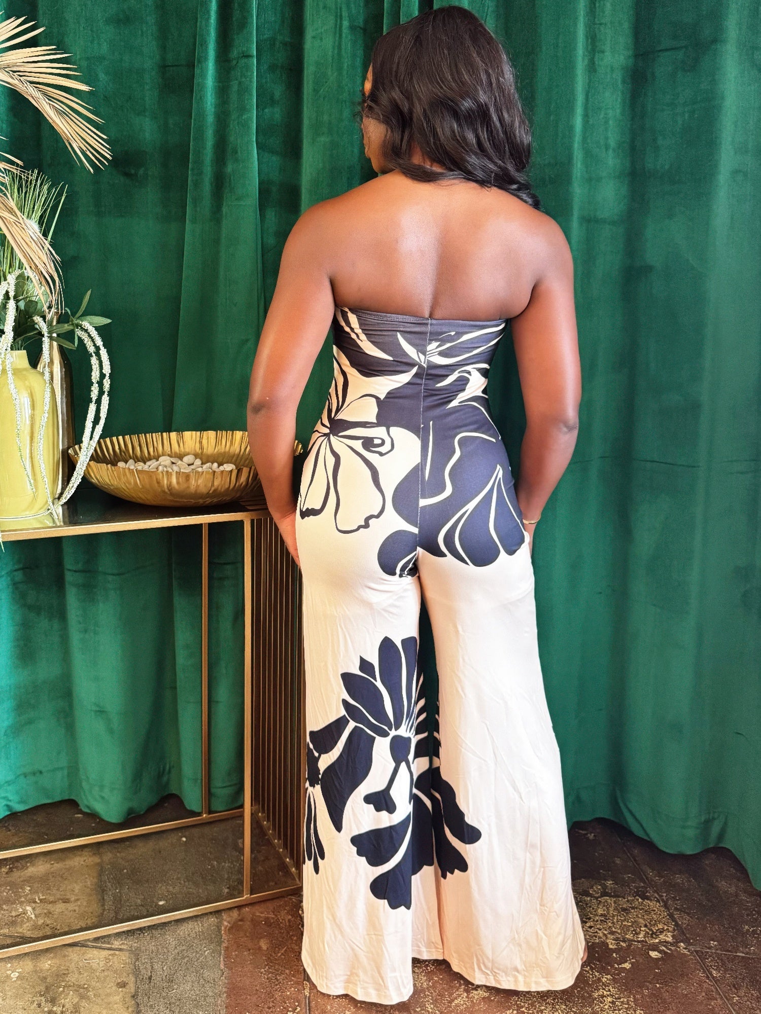 Midnight Bloom Halter Jumpsuit.