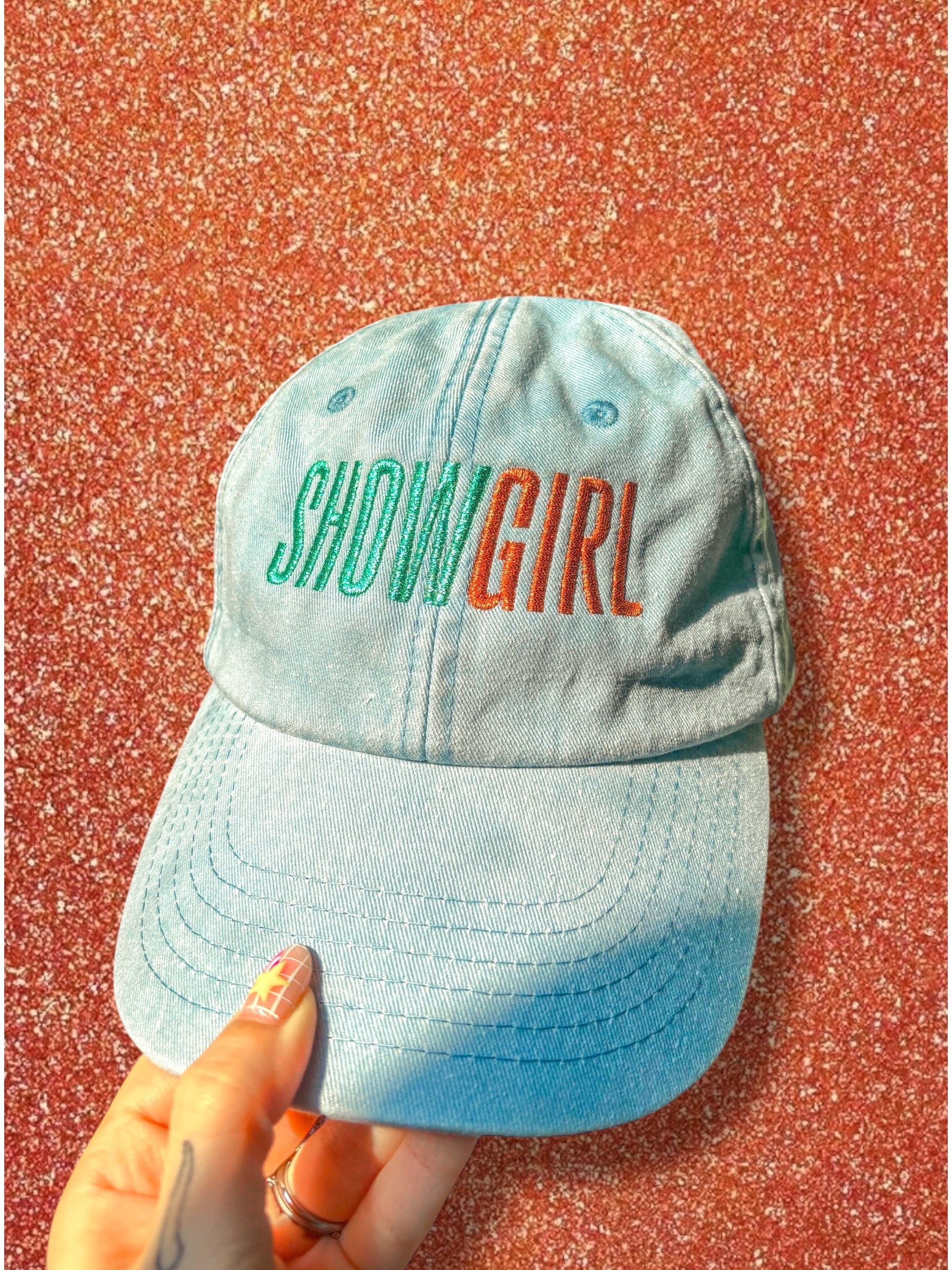 SHOWGIRL embroidered baseball cap.