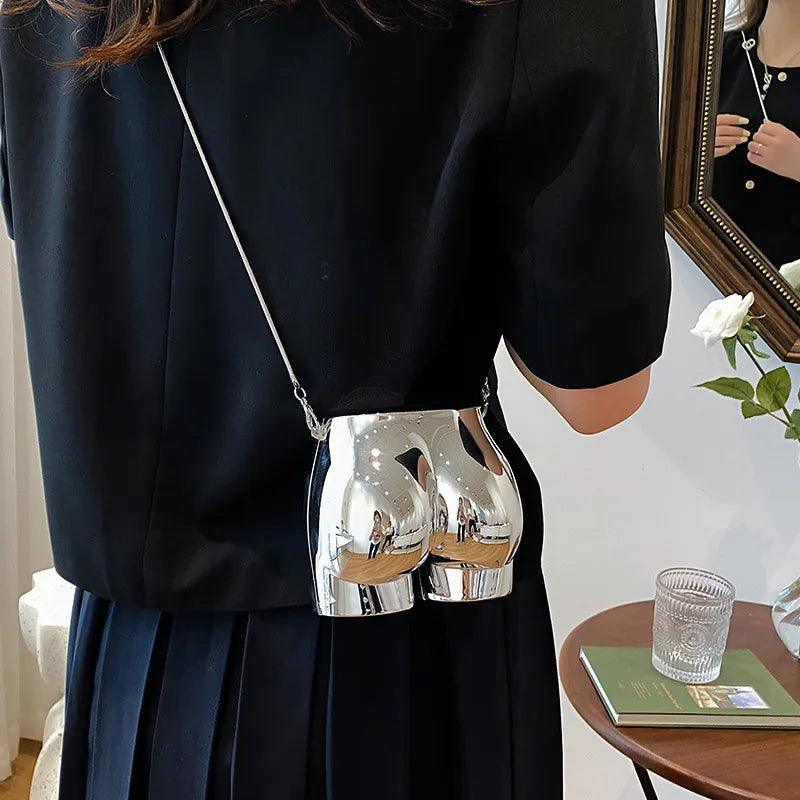 Mini Butt Shape Acrylic Chain Crossbody Bag - ANNAJEVOLI