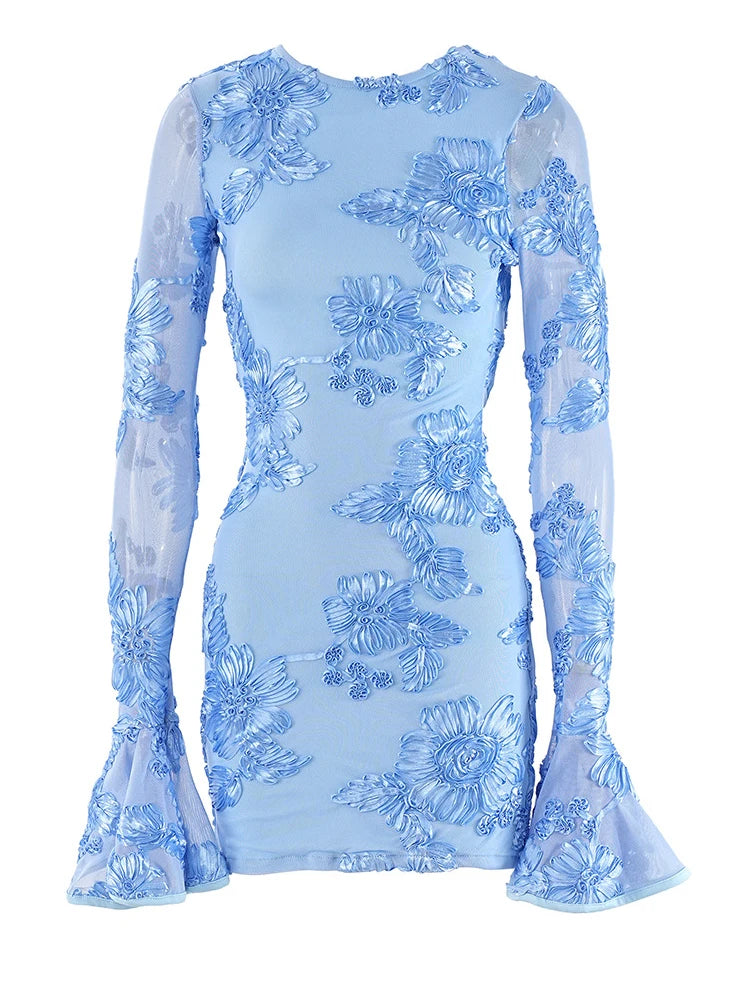 Floral Backless Mini Dress.