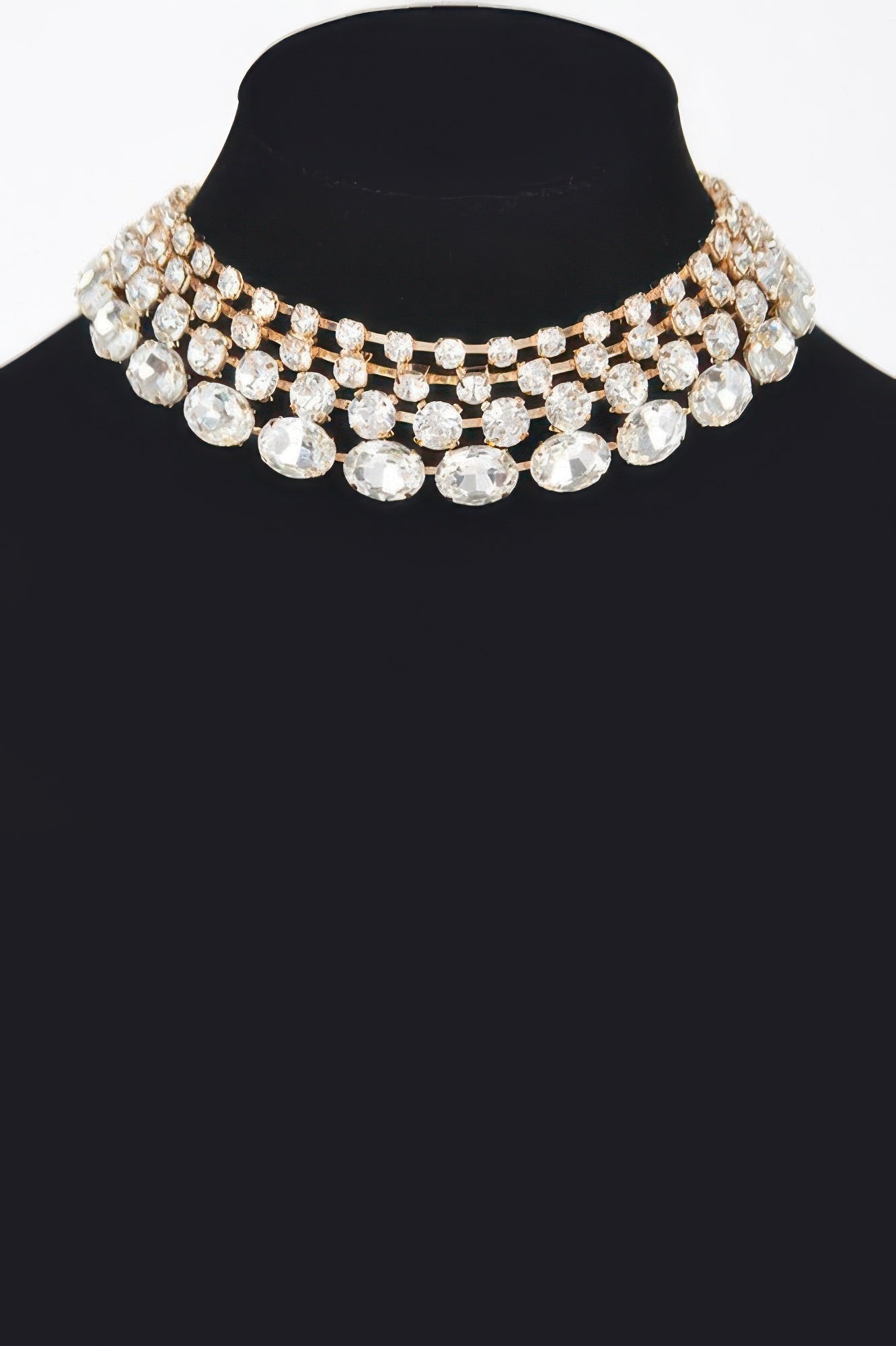 Multi Rhinestone Layered Necklace.