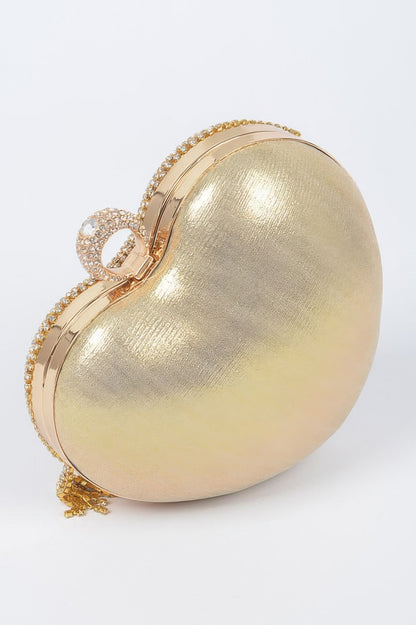 Rhinestone Fringe Heart Shape Party Bag.