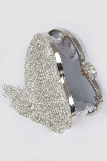 Rhinestone Fringe Heart Shape Party Bag.