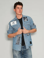 Denim Patched Shirt.