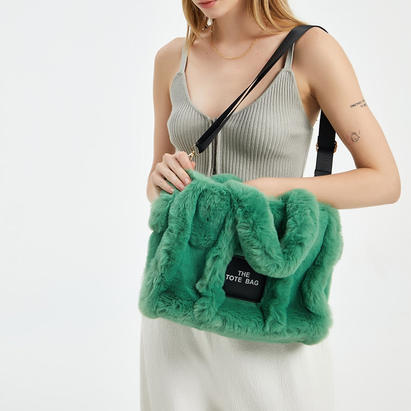 Faux Fur Large Tote Bag.