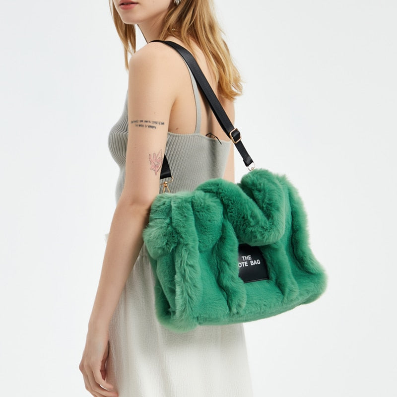 Faux Fur Large Tote Bag.